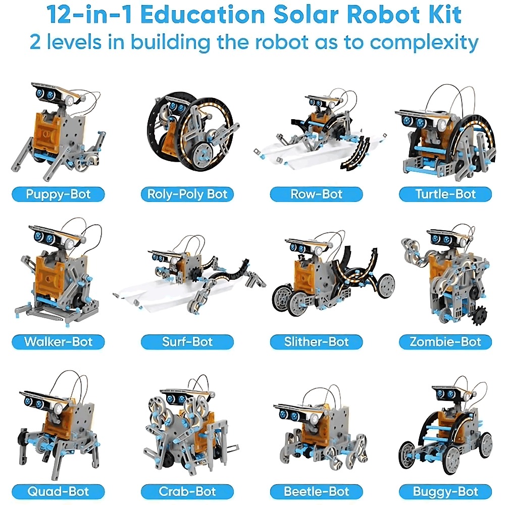 Солнечный робот-конструктор 12 – обзор и цена Diy Robot Electronics Kit